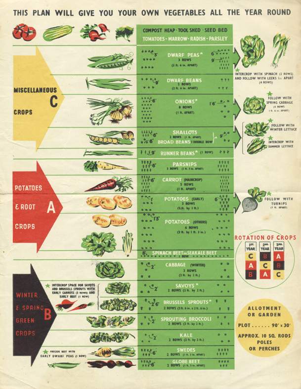 Dig for Victory Leaflet No. 1 pages 2 and 3 Cropping Plan